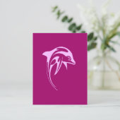 Roze dolfijn briefkaart (Staand voorkant)