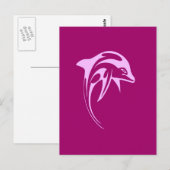 Roze dolfijn briefkaart (Voorkant / Achterkant)