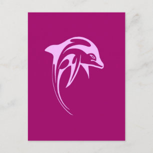 Roze dolfijn briefkaart