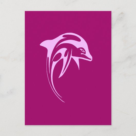 Roze dolfijn briefkaart (Voorkant)