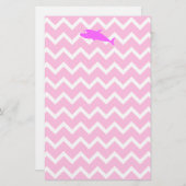Roze dolfijn. briefpapier (Voorkant / Achterkant)