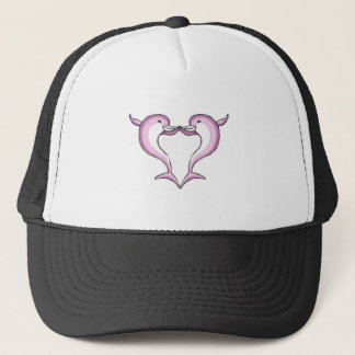 roze dolfijn hart trucker pet
