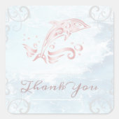 Roze dolfijn Hartelijk dank Stickers (Voorkant)