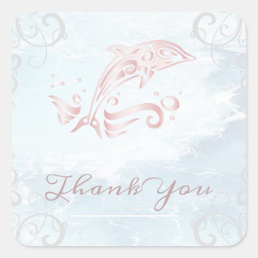 Roze dolfijn Hartelijk dank Stickers (Voorkant)