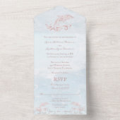 Roze dolfijn in één bruiloft all in one uitnodiging (Binnen)