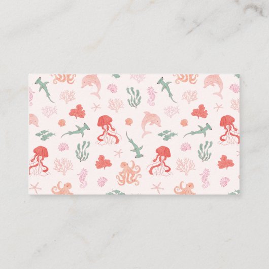 Roze Dolfijn Luier Raffle Ticket Informatiekaartje (Achterkant)