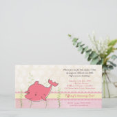 Roze Dolfijn Meisjes 1e Verjaardagsfeest Uitnodigi (Staand voorkant)