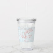 Roze dolfijn op maat gepersonaliseerd acryltumbler acryl drinkbeker (Voorkant)