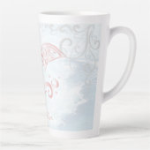 Roze dolfijn op maat gesneden latte Mok (Rechts)