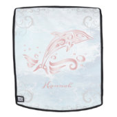 Roze dolfijn op maat gesneden rugzak rugtassen (Verwijderbaar gezicht)