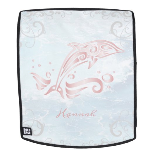 Roze dolfijn op maat gesneden rugzak rugtassen (Verwijderbaar gezicht)