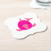 Roze Dolfijn Papieren Onderzetters (Gekanteld)