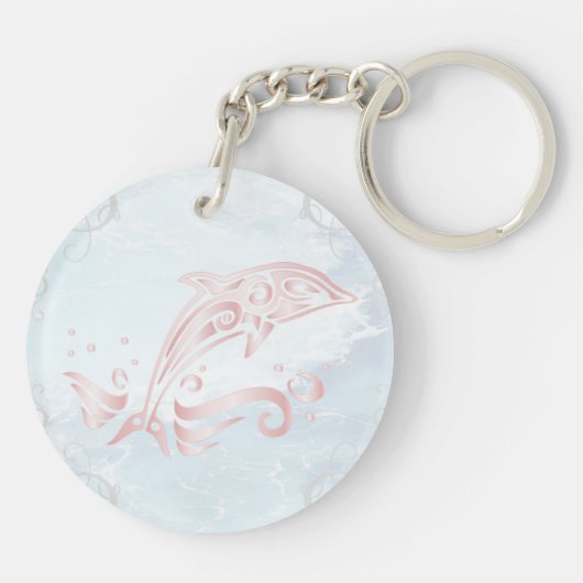 Roze dolfijn persoonlijke Sleutelhanger (Achterkant)