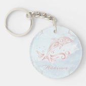 Roze dolfijn persoonlijke Sleutelhanger (Voorkant)