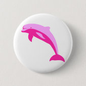 Roze dolfijn ronde button 5,7 cm (Voorkant)