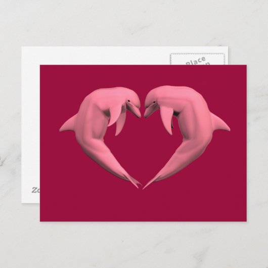 Roze dolfijnen briefkaart (Voorkant / Achterkant)