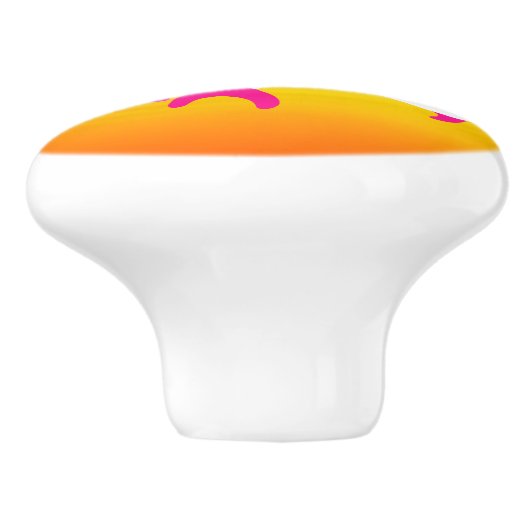 Roze dolfijnen dansen in de tropische zon keramische knop (Zijkant)