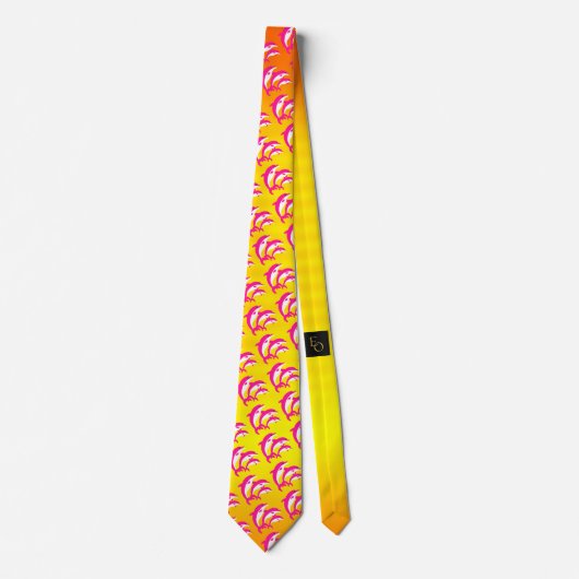 Roze dolfijnen dansen in de tropische zon stropdas (Voorkant)