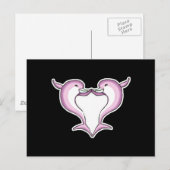 roze dolfijnenhart briefkaart (Voorkant / Achterkant)