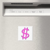 Roze dollarteken magneet (Insitu (Vaatwasser))