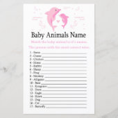 Roze Dolphin Baby Animals Naam Game (Voorkant)