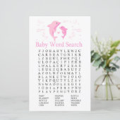 Roze Dolphin Baby shower Word Search Game (Staand voorkant)