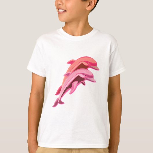 Roze Dolphin Design Children's T-Shirt (Voorkant)
