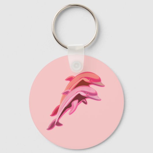 Roze Dolphin Design Roze Sleutelhanger (Voorkant)