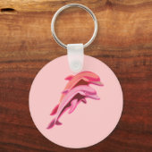 Roze Dolphin Design Roze Sleutelhanger (Voorkant)