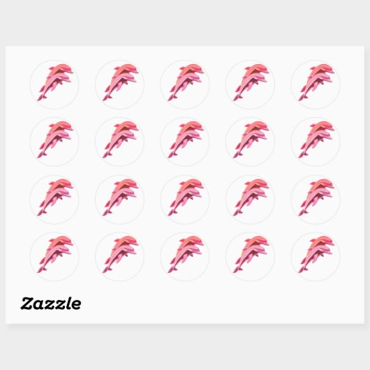 Roze Dolphin Design Sticker (Vel)