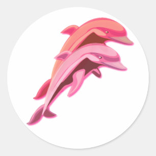Roze Dolphin Design Sticker