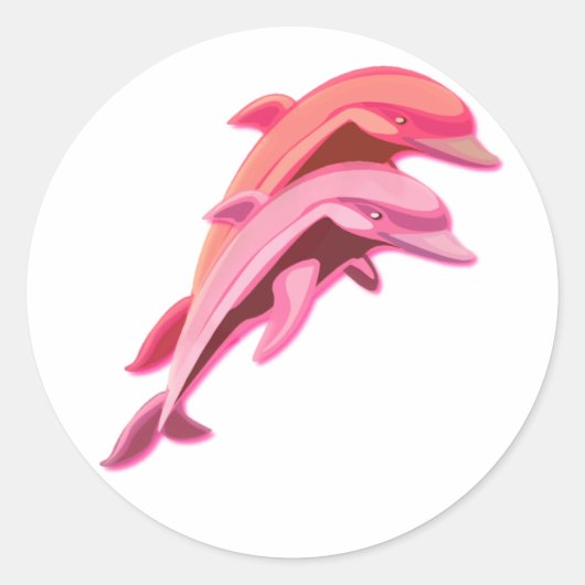 Roze Dolphin Design Sticker (Voorkant)