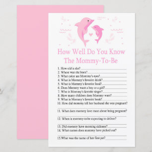 Roze Dolphin Hoe goed ken je het baby shower spel?