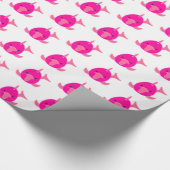 Roze Dolphin Wrapping Paper - Glanzend Cadeaupapier (Hoek)