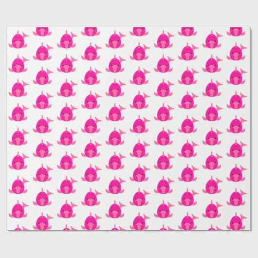 Roze Dolphin Wrapping Paper - Glanzend Cadeaupapier (Vlak)