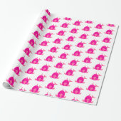 Roze Dolphin Wrapping Paper - Glanzend Cadeaupapier (Uitgerold)