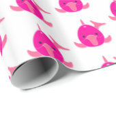 Roze Dolphin Wrapping Paper - Glanzend Cadeaupapier (Rol Hoek)