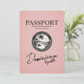 Roze Dominicaanse Republiek paspoort Bewaar de dat Save The Date (Staand voorkant)