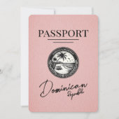 Roze Dominicaanse Republiek paspoort Bewaar de dat Save The Date (Voorkant)