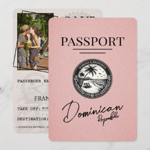 Roze Dominicaanse Republiek paspoort Bewaar de dat Save The Date