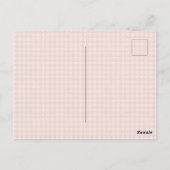 Roze Domme Gans Bloemengingham Eerste Verjaardag Briefkaart (Achterkant)