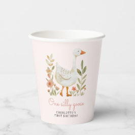 Roze Domme Gans Verjaardag Papieren Bekers