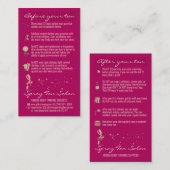 Roze donker voor na de injectie van de spuit. visitekaartje (Voorkant / Achterkant)