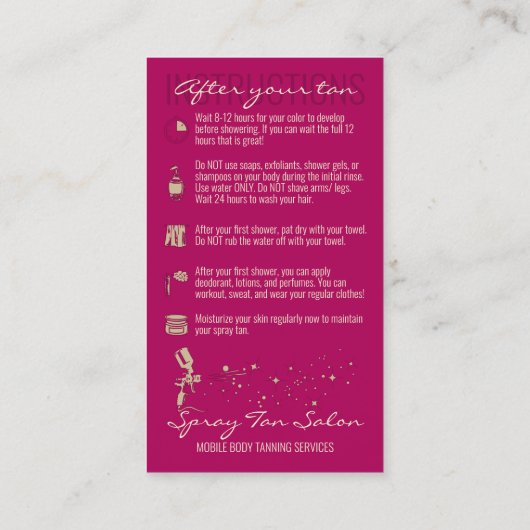 Roze donker voor na de injectie van de spuit. visitekaartje (Achterkant)