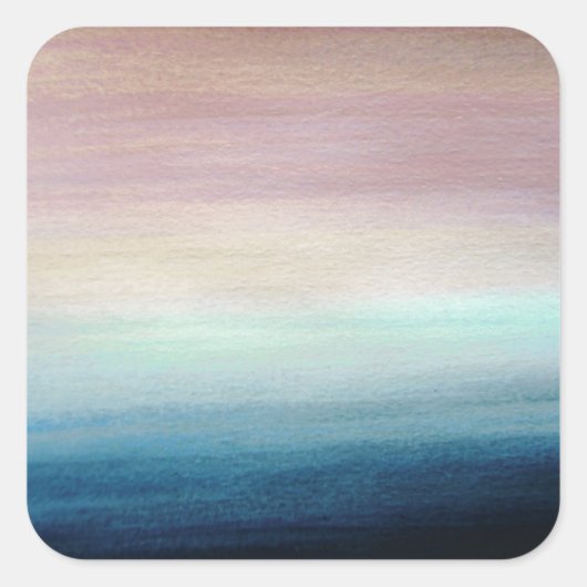 Roze & Donkerblauwe Waterverf | Vierkante Sticker (Voorkant)