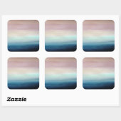 Roze & Donkerblauwe Waterverf | Vierkante Sticker (Vel)