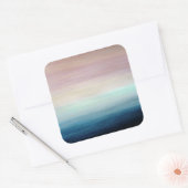 Roze & Donkerblauwe Waterverf | Vierkante Sticker (Envelop)