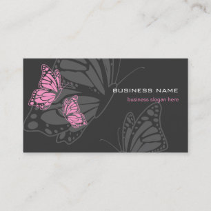Roze & Donkere Elegante Modern van de vlinder Visitekaartje