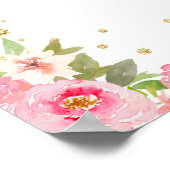 Roze Donkere Huid Meisje Verjaardagsfeest Welkom Poster (Hoek)