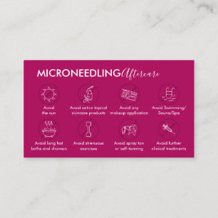Roze Donkere Microneedling Nazorg Poster Instructi Visitekaartje